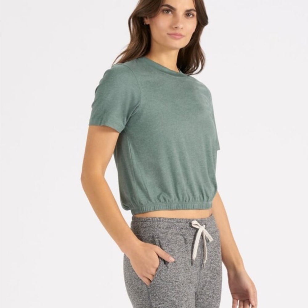 Vuori Balance Tee Green Cinched Cropped Waist size XL